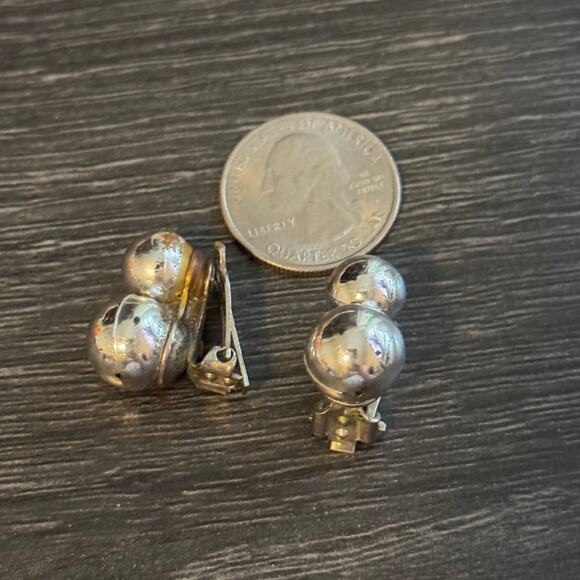 Vintage Statement Necklace And Clip On Earring Set Orange Silver Yellow White‎ - Picture 5 of 6